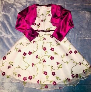 Flower full dress with velore shawl